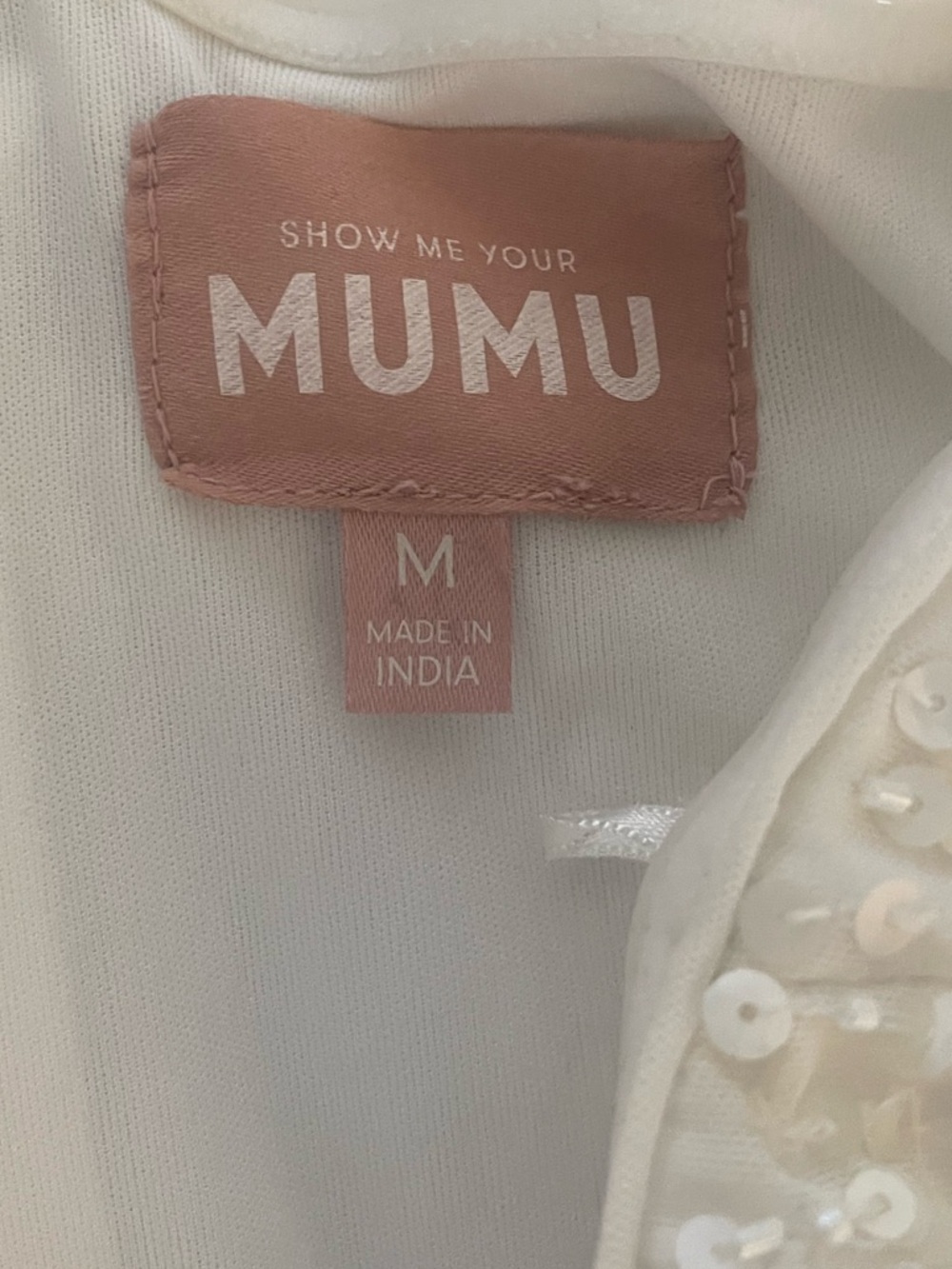 Show Me Your Mumu Savvy Tube Mini Dress size M shells sequin white medium - Picture 4 of 6